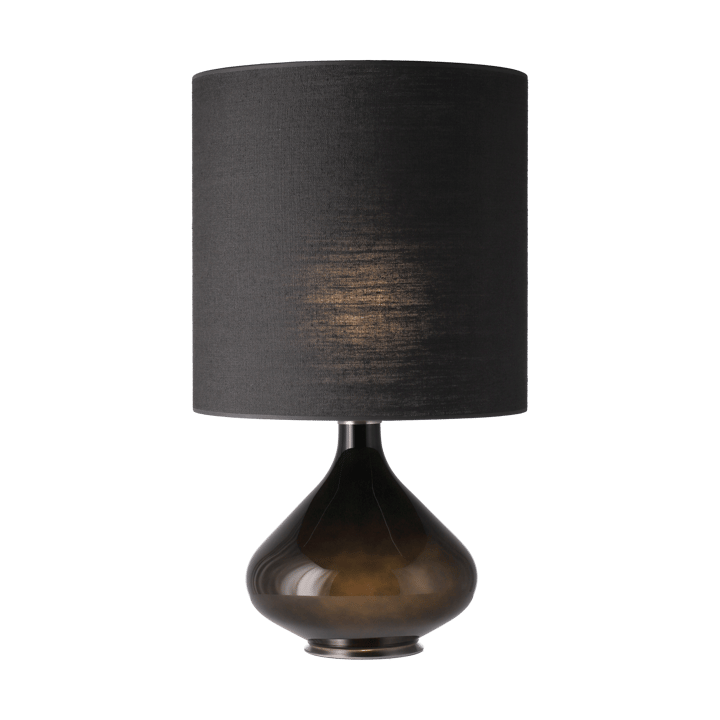 Lámpara de mesa Flavia base de lámpara negra, Lino Negro M Flavia Lamps