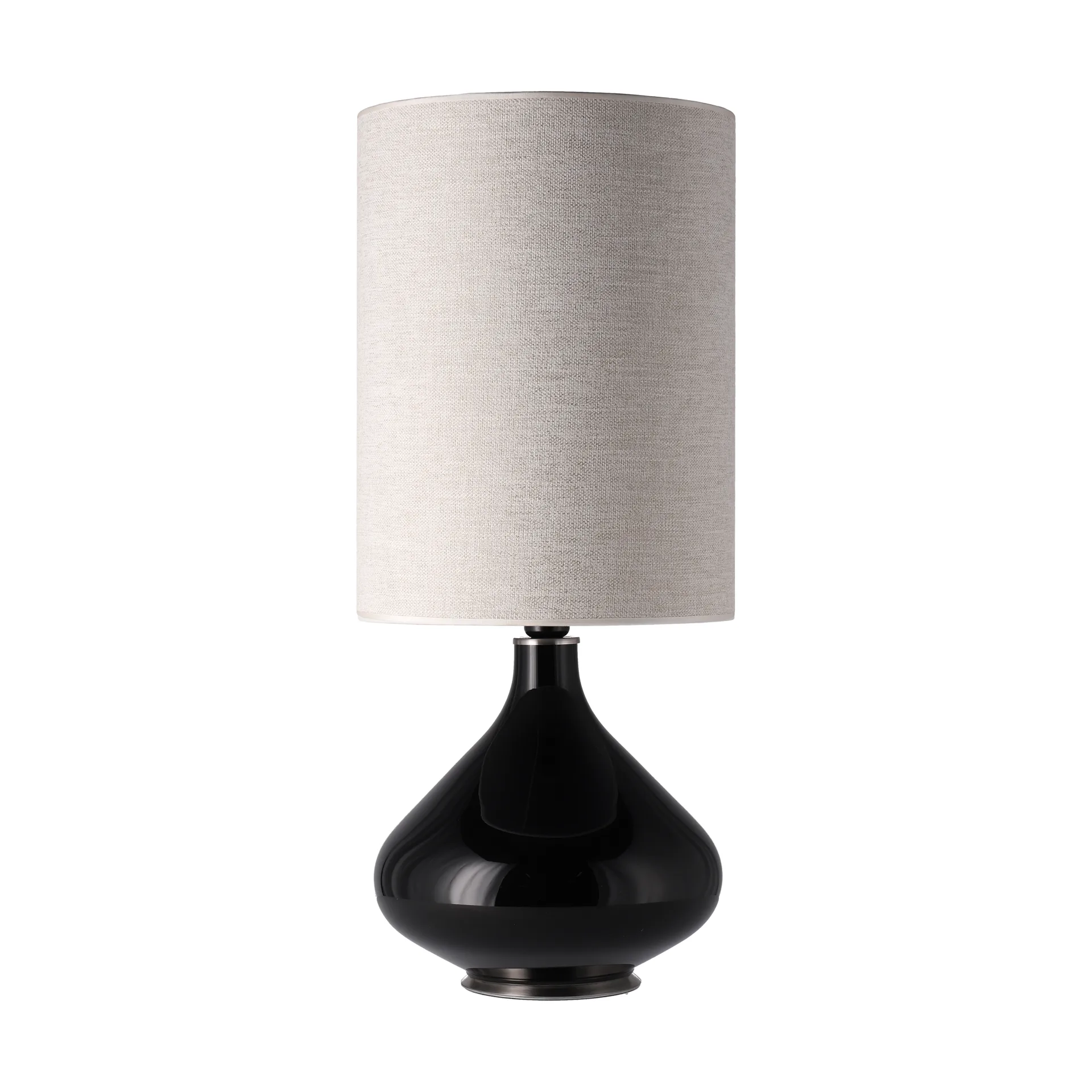 Lámpara de mesa Flavia base de lámpara negra, London Beige L Flavia Lamps