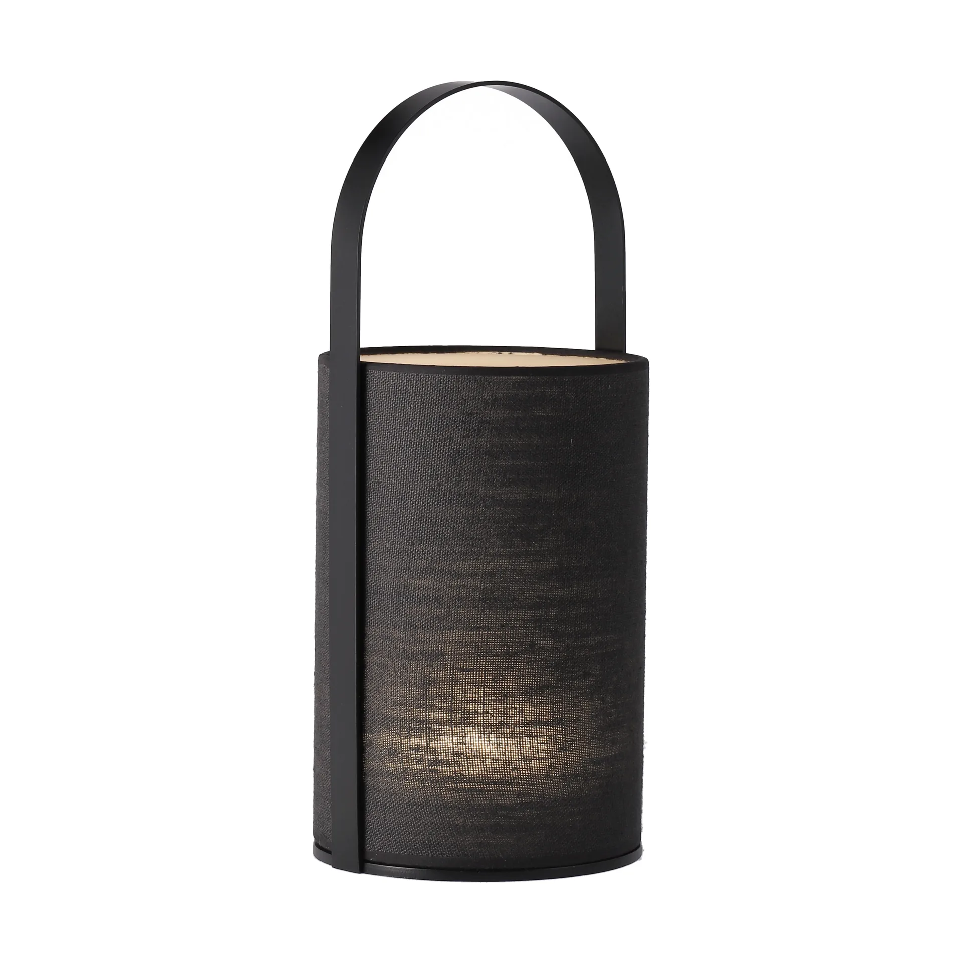 Lámpara de mesa Move Mini Portabel, Lino Negro Flavia Lamps