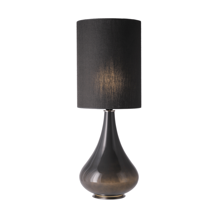 Lámpara de mesa Renata base de lámpara gris, Lino Negro L Flavia Lamps