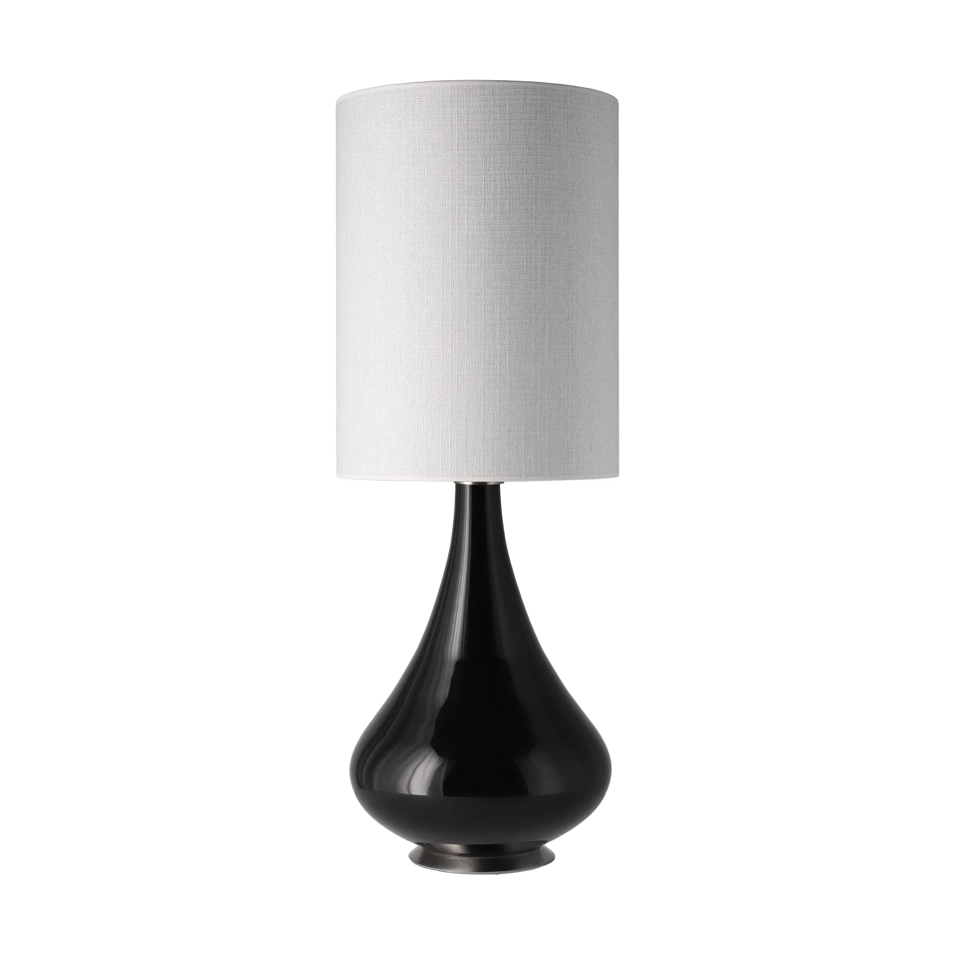 Lámpara de mesa Renata base de lámpara negra, Babel Beige L Flavia Lamps