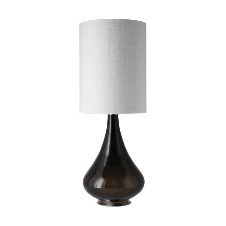 Lámpara de mesa Renata base de lámpara negra, Babel Beige L Flavia Lamps