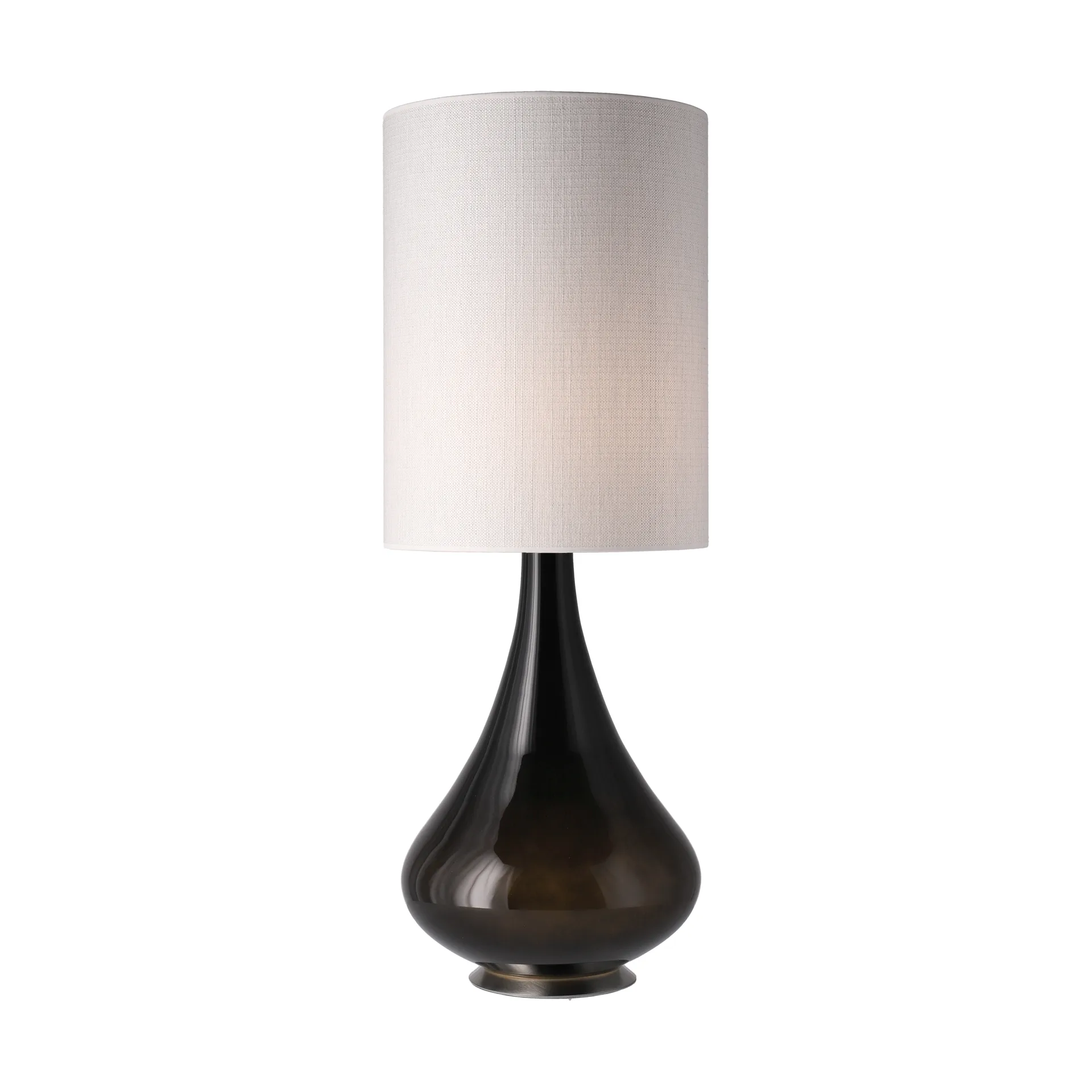Lámpara de mesa Renata base de lámpara negra, Babel Beige L Flavia Lamps