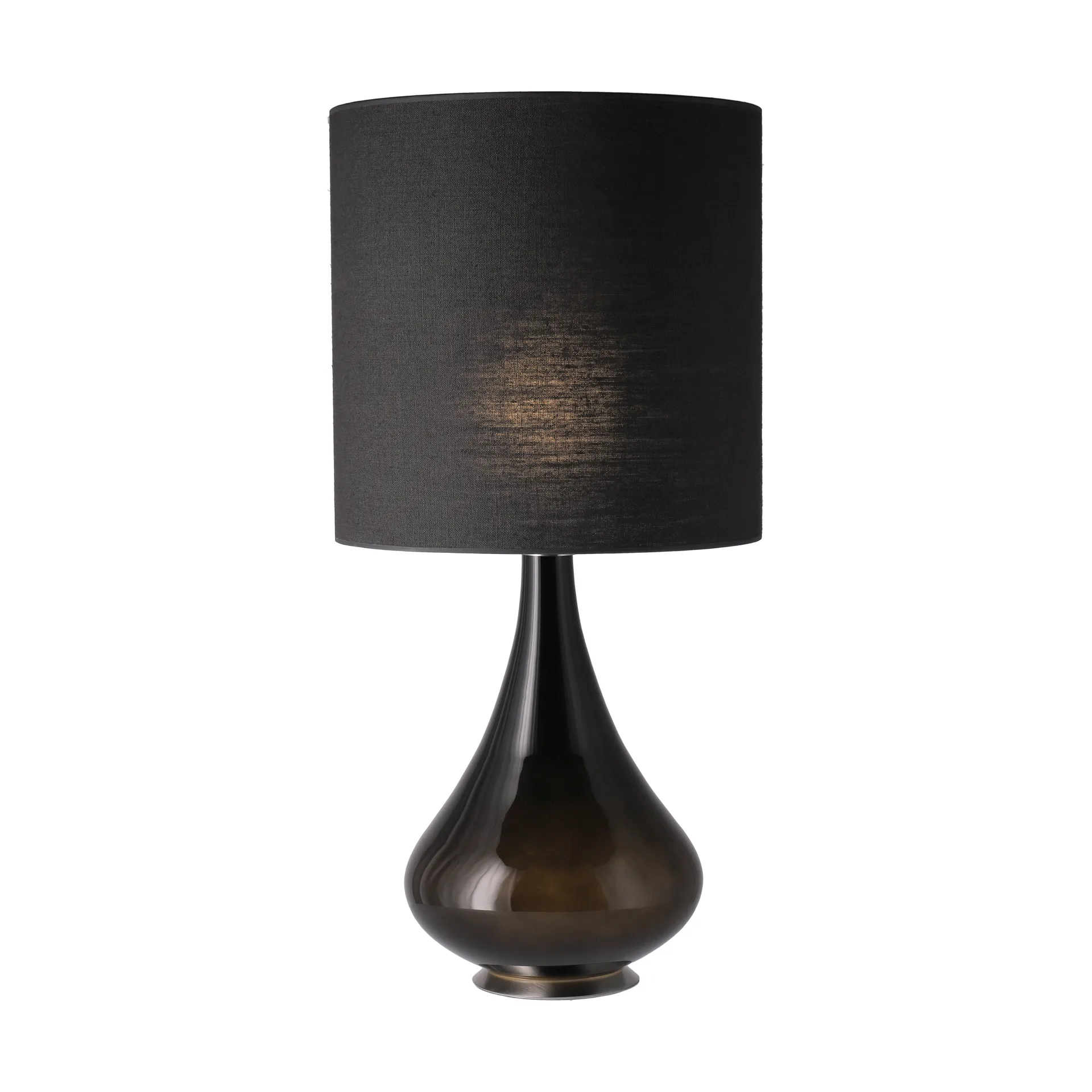 Lámpara de mesa Renata base de lámpara negra, Lino Negro M Flavia Lamps