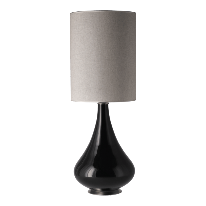 Lámpara de mesa Renata base de lámpara negra, Milano Tostado L Flavia Lamps