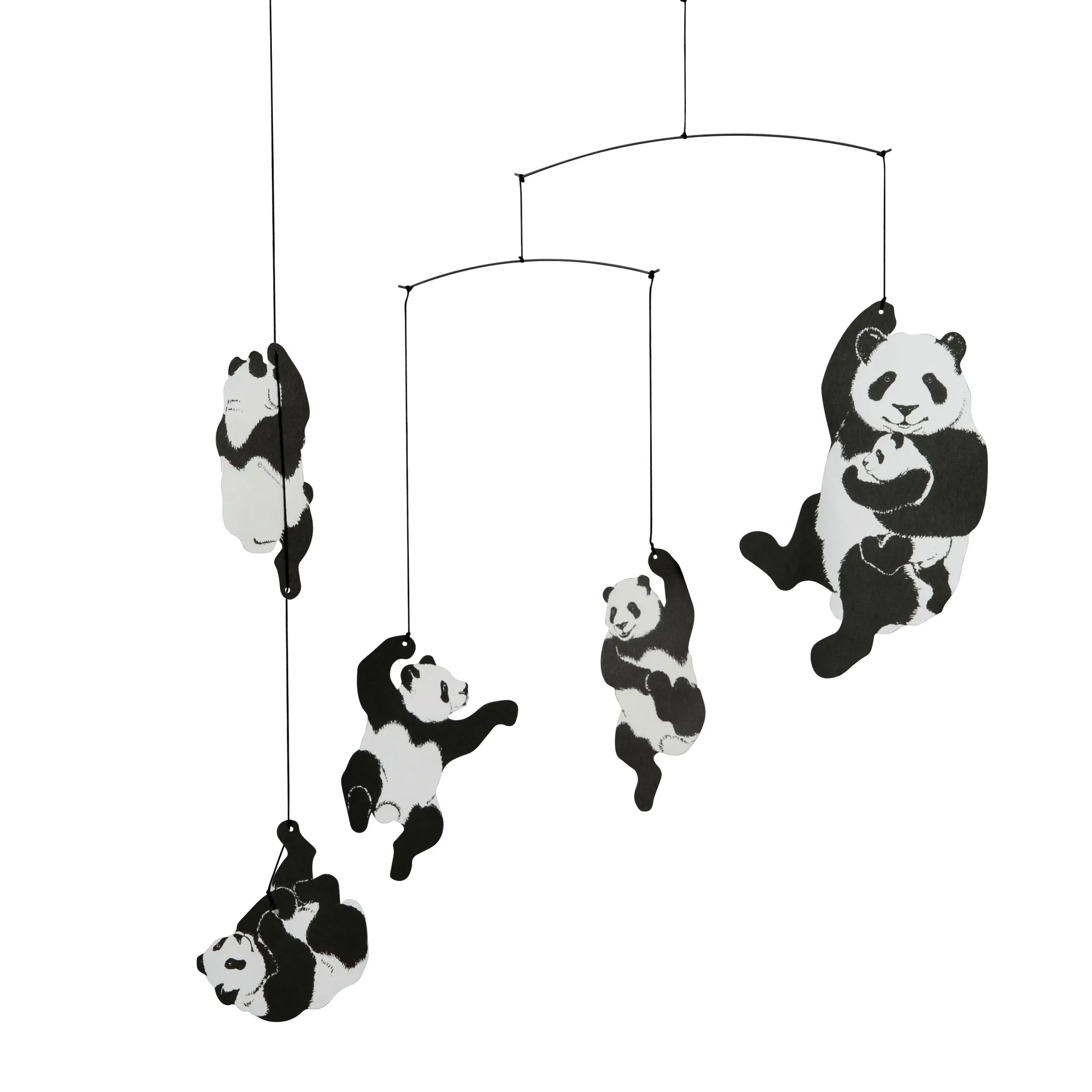 Móvil decorativo Panda, negro-blanco Flensted Mobiles