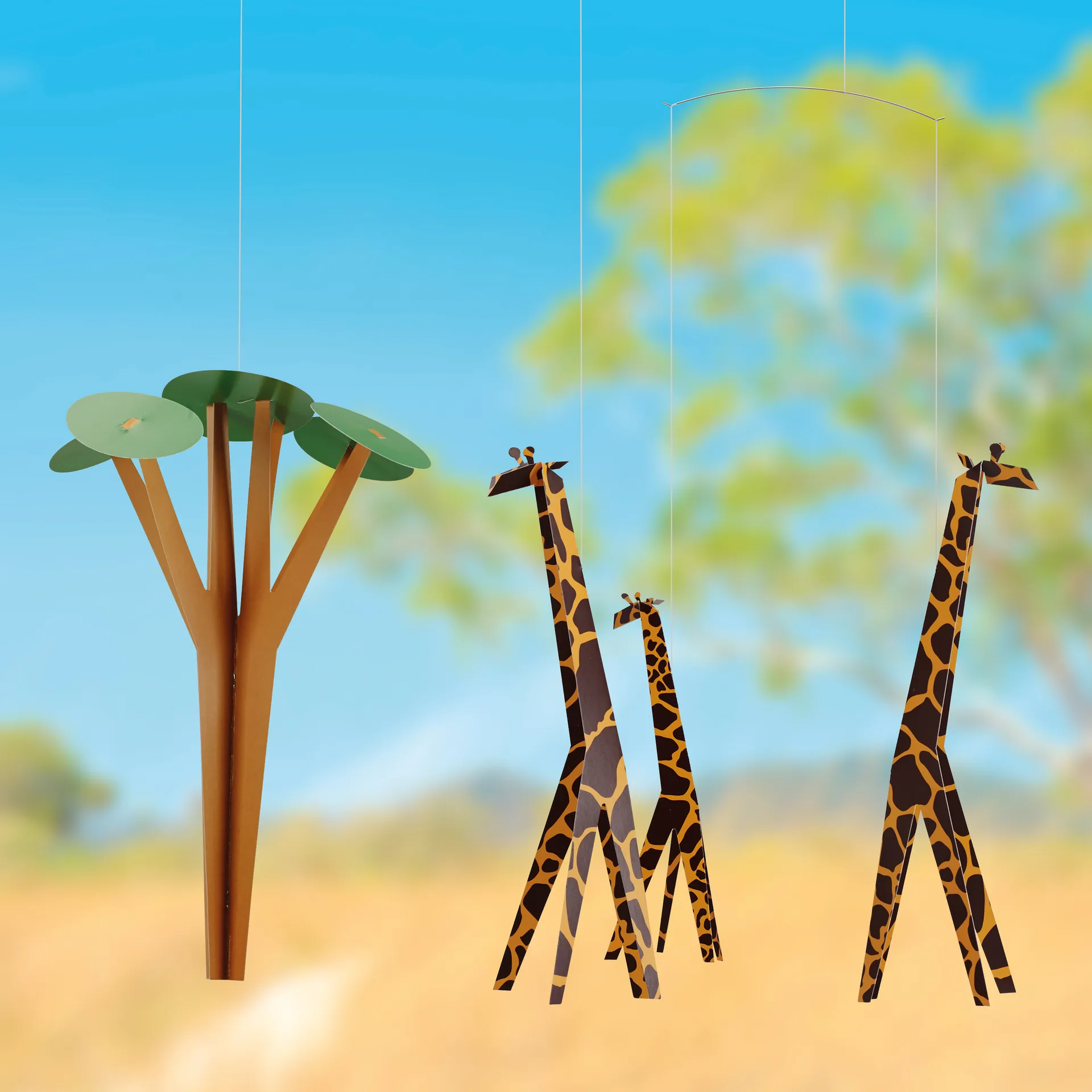 Móvil Giraffes on the Savannah, multi Flensted Mobiles