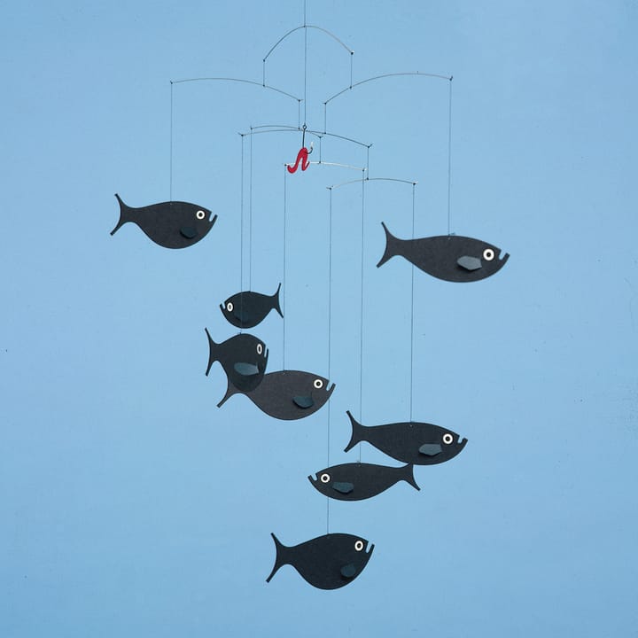 Móvil Shoal of fish - negro - Flensted Mobiles