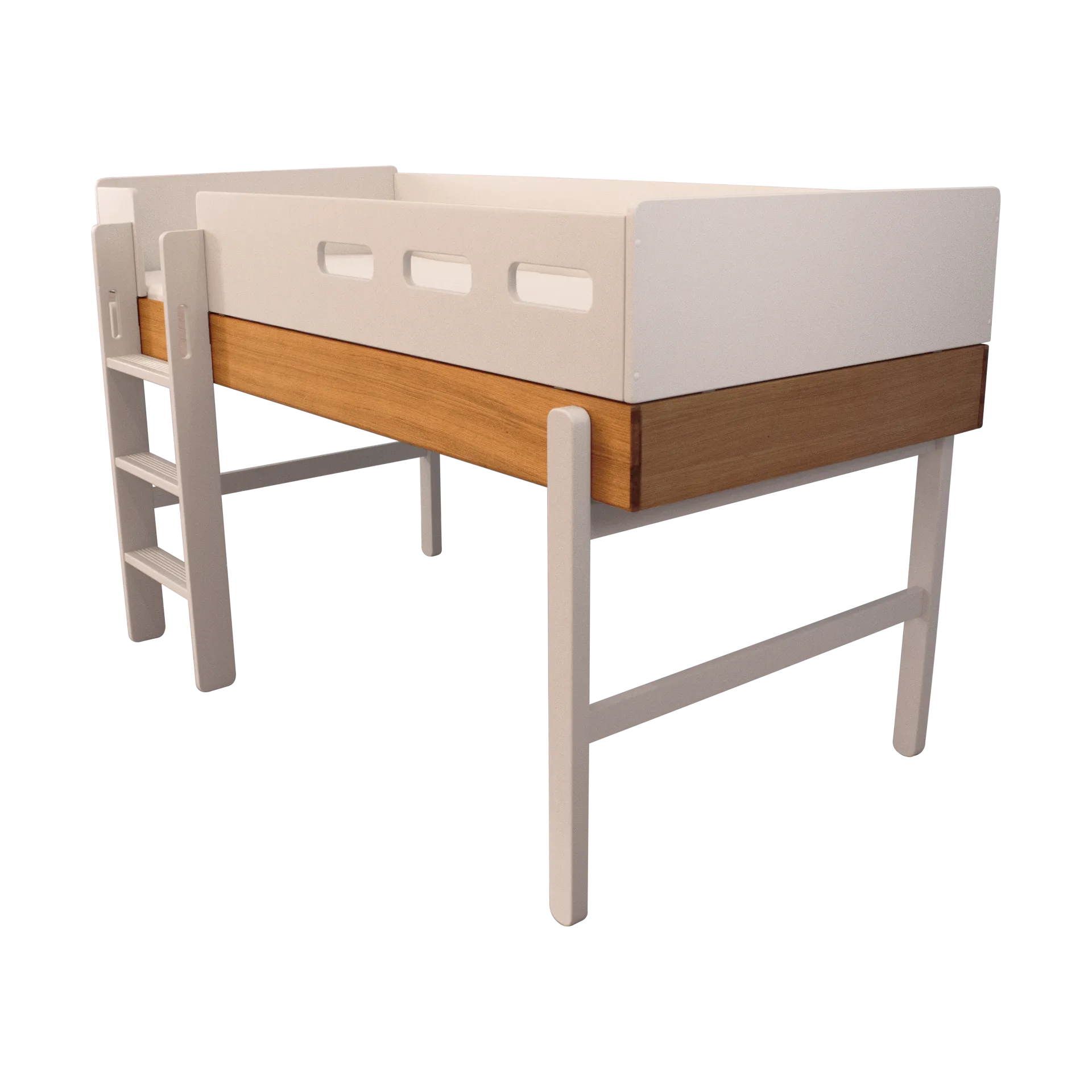 Cama alta Popsicle, Roble-Cream FLEXA