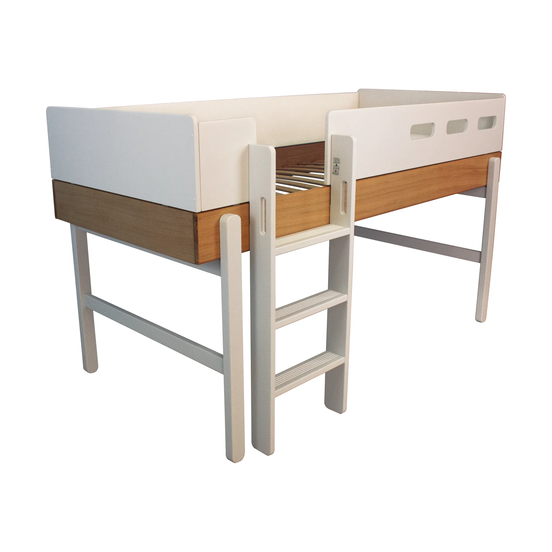 Cama alta Popsicle, Roble-Cream FLEXA
