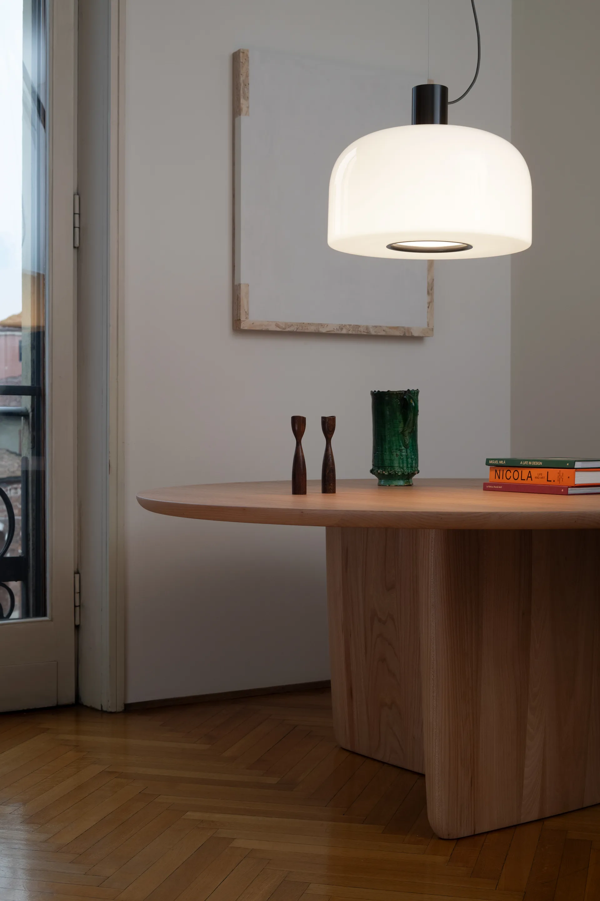 Lámpara colgante Bellhop Glass S1, Cioko Flos