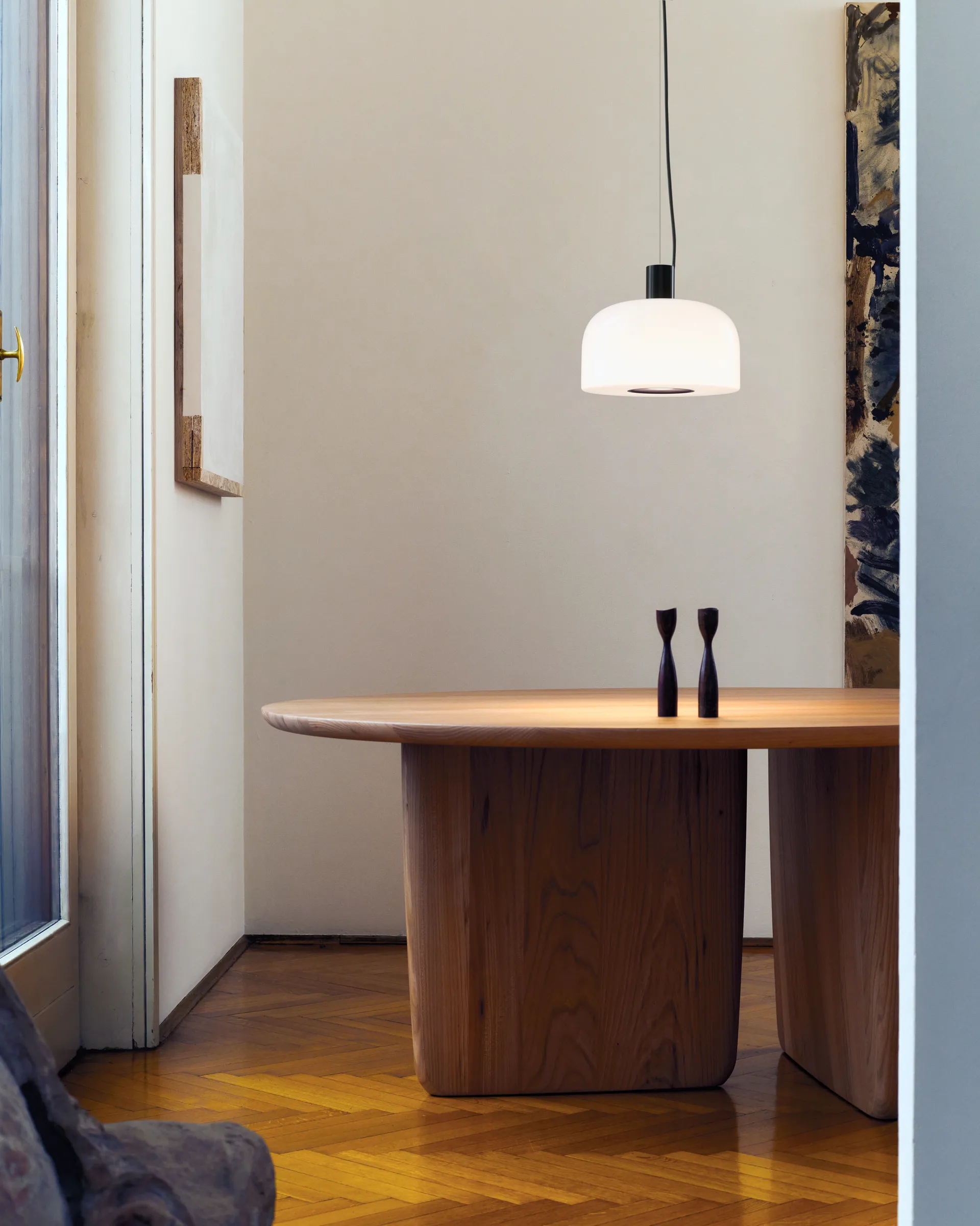 Lámpara colgante Bellhop Glass S1, Cioko Flos