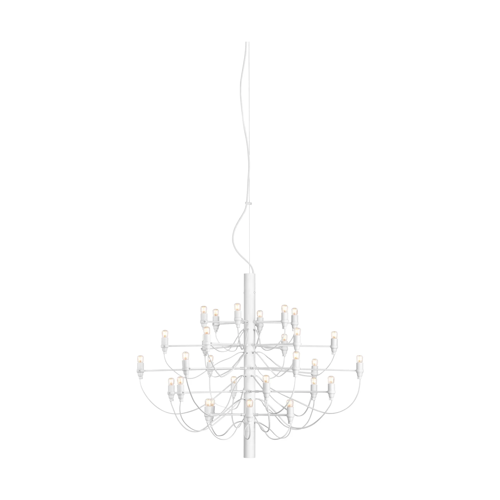 Lámpara de araña 2097 Sarfatti LED, Blanco Mate 30 lamps Flos