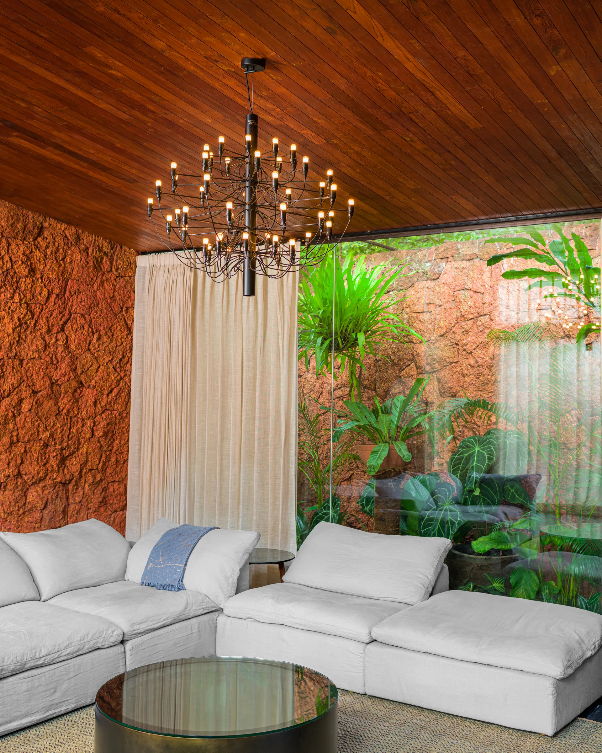 Lámpara de araña 2097 Sarfatti, Negro Mate 50 lamps Flos