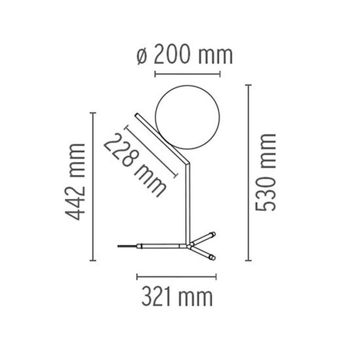 Lámpara de mesa alta IC lights T1., Negro, opal Flos