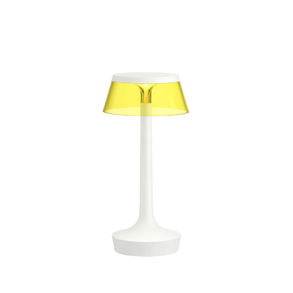 Lámpara de mesa Bon Jour Unplugged, Blanco-amarillo Flos