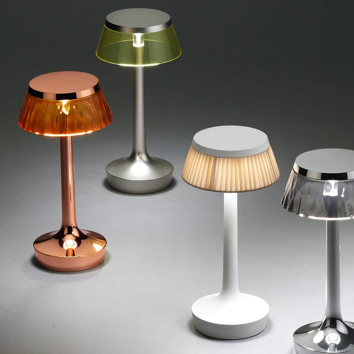 Lámpara de mesa Bon Jour Unplugged, Cromado-transparente Flos