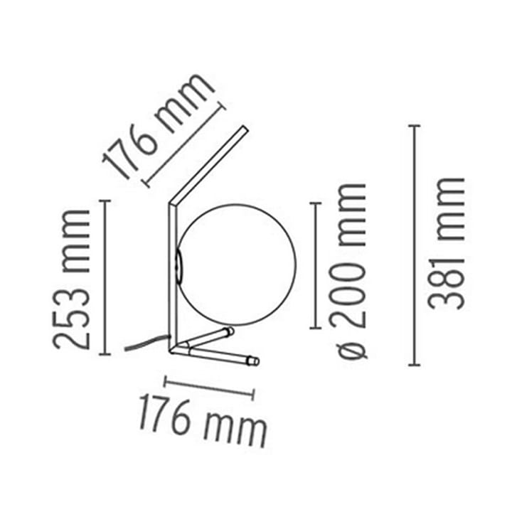 Lámpara de mesa IC lights T1 low, Negro, opal Flos