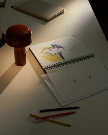 Lámpara de mesa portátil Bellhop - Brick red, IP54 (interior/exterior) - Flos