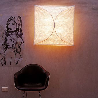 Lámpara de pared Ariette 1, Blanco, tejido textil/marco de acero Flos
