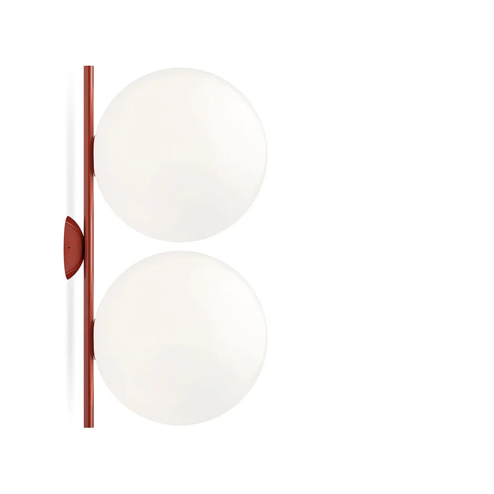 Lámpara de pared doble IC lights C/W2, Burdeos, opal Flos