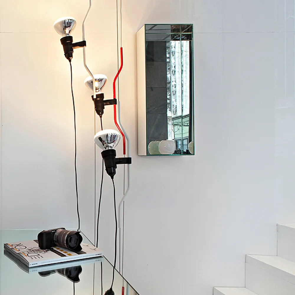 Lámpara de suelo y techo Parentesi, Nickel Flos