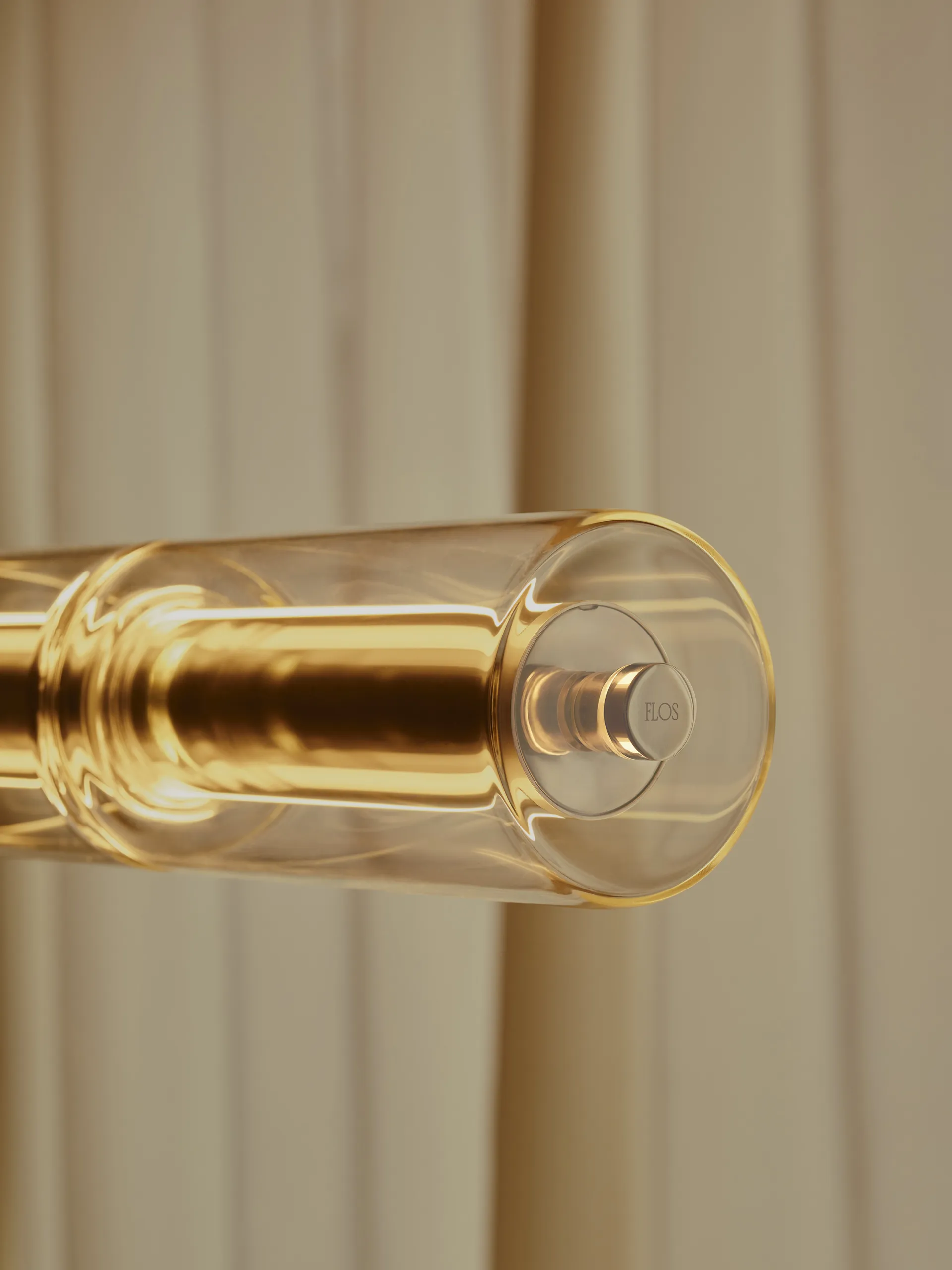 Lámpara de techo Luce Cilindrica S1, 165,6 cm, Vidrio Flos