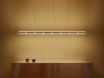 Lámpara de techo Luce Cilindrica S1, 165,6 cm - Vidrio - Flos