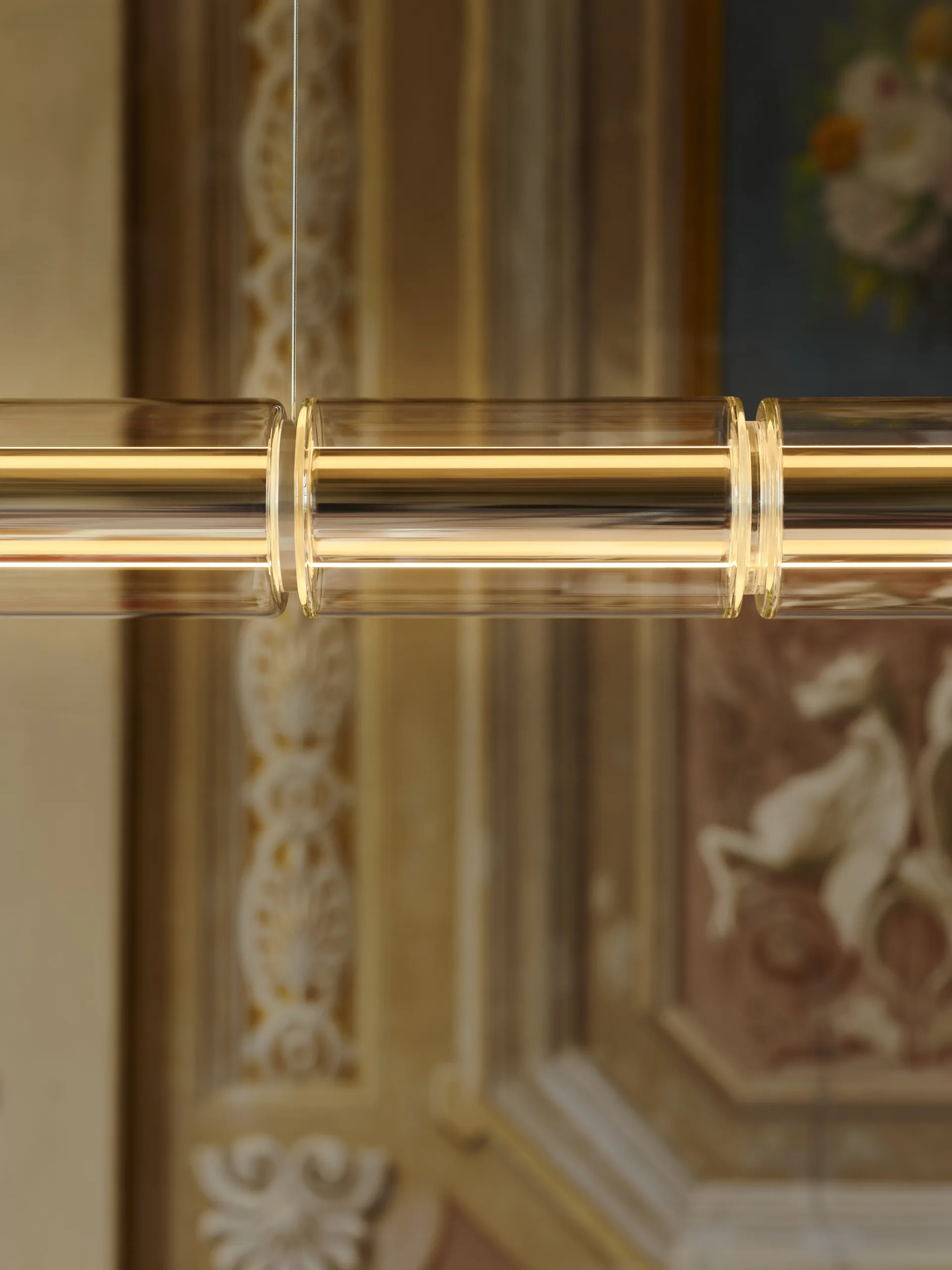 Lámpara de techo Luce Cilindrica S2, 207,2 cm, Vidrio Flos