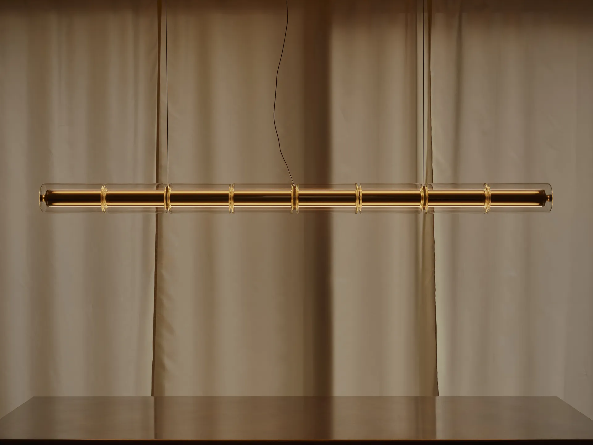 Lámpara de techo Luce Cilindrica S2, 207,2 cm, Vidrio Flos