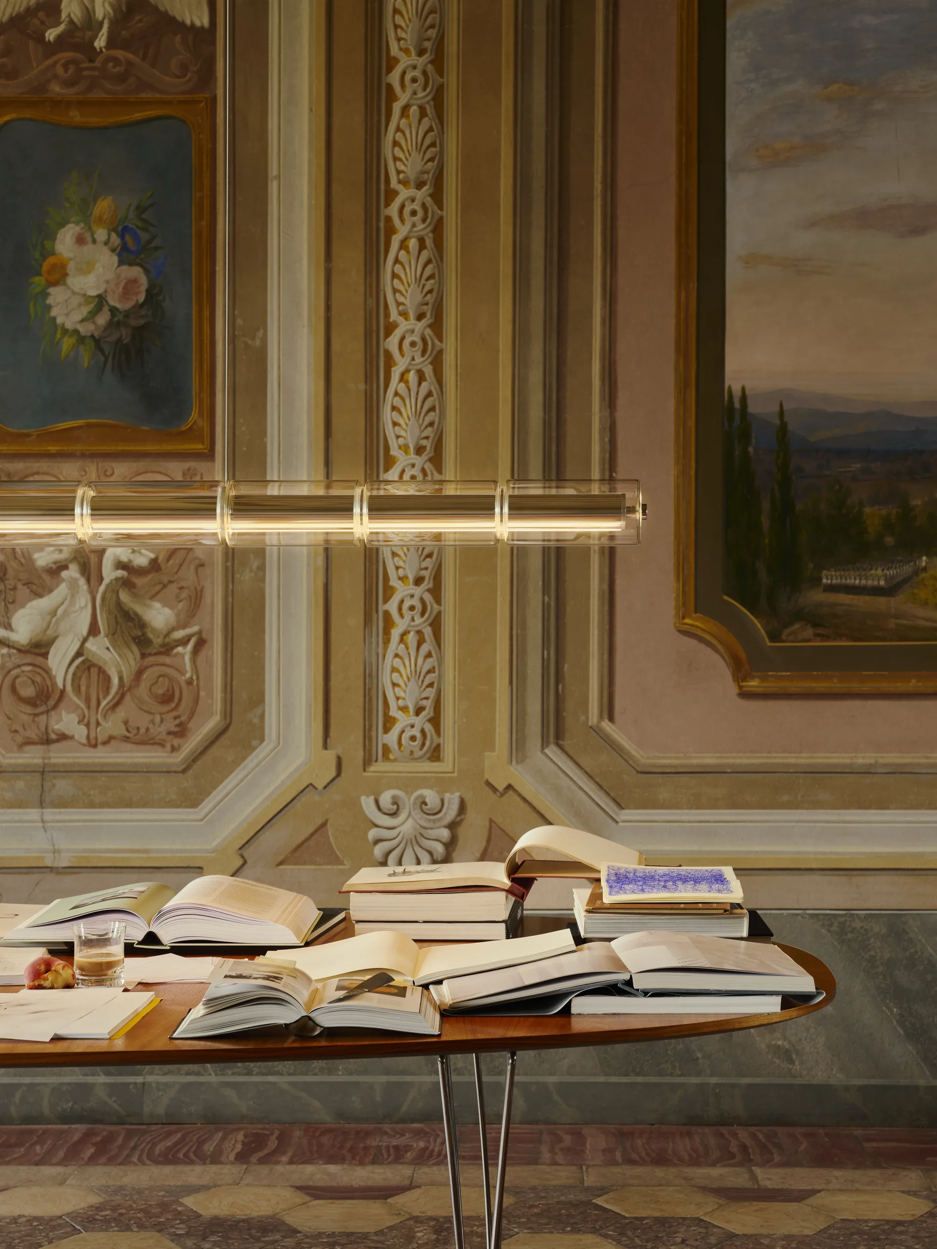 Lámpara de techo Luce Cilindrica S3, 248,8 cm, Vidrio Flos