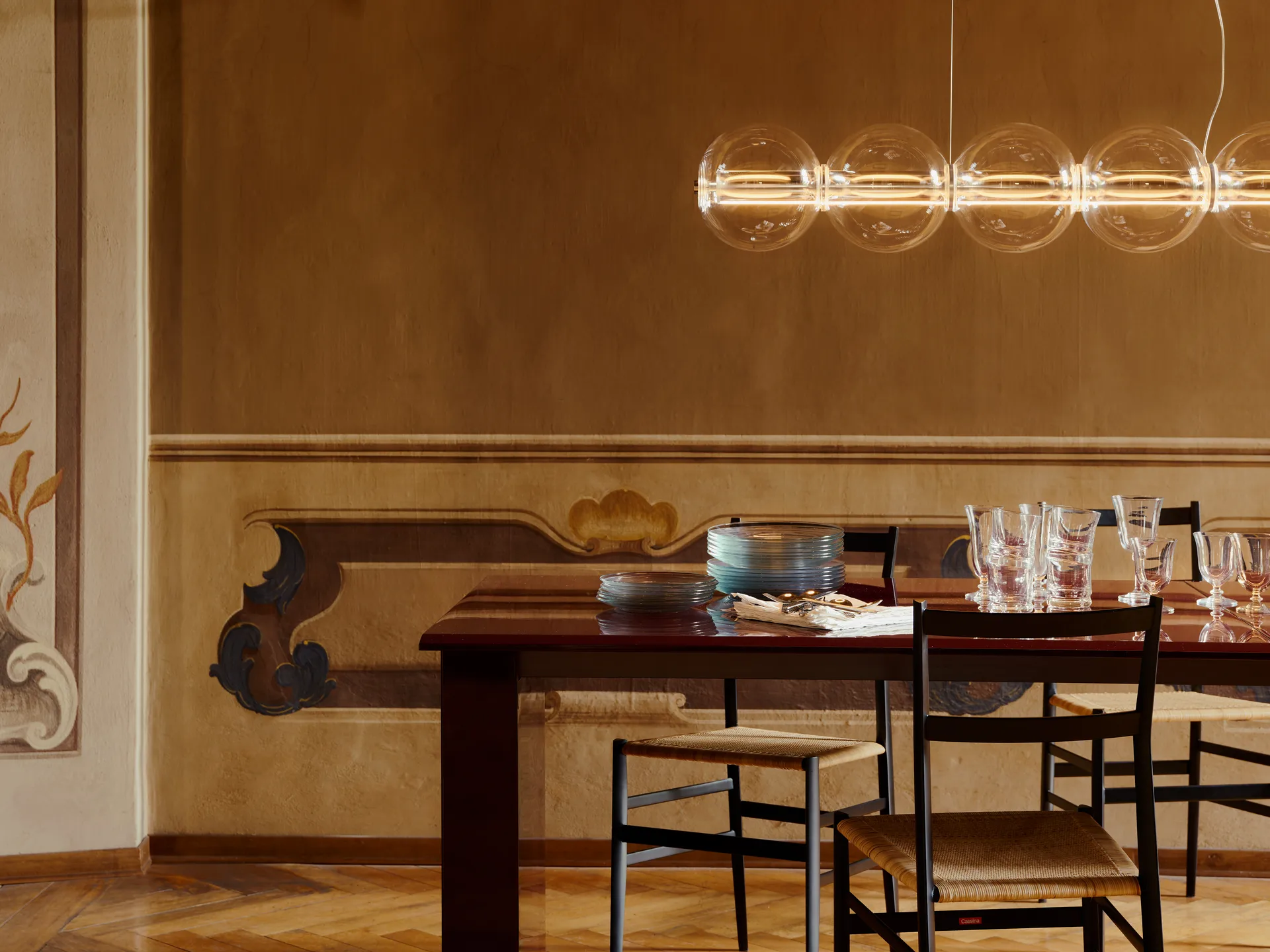 Lámpara de techo Luce Sferica S1, 165,6 cm, Vidrio Flos