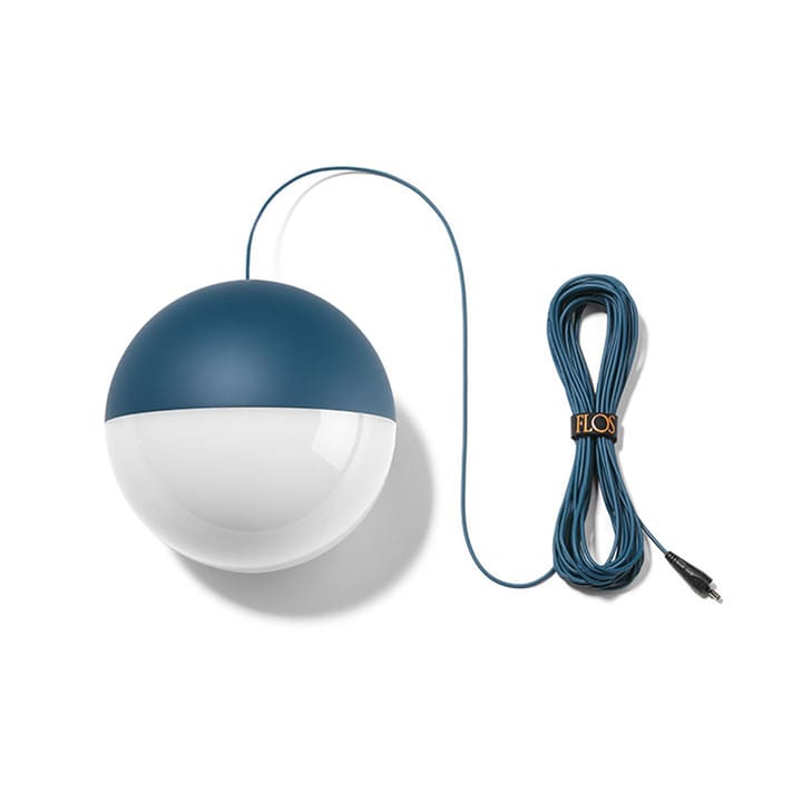 Lámpara de techo String Light Sphere, Azul, 12 m cable Flos
