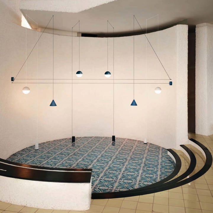 Lámpara de techo String Light Sphere, Azul, 12 m cable Flos