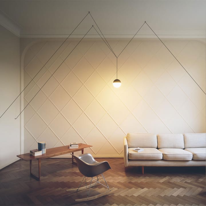 Lámpara de techo String Light Sphere, Azul, 12 m cable Flos