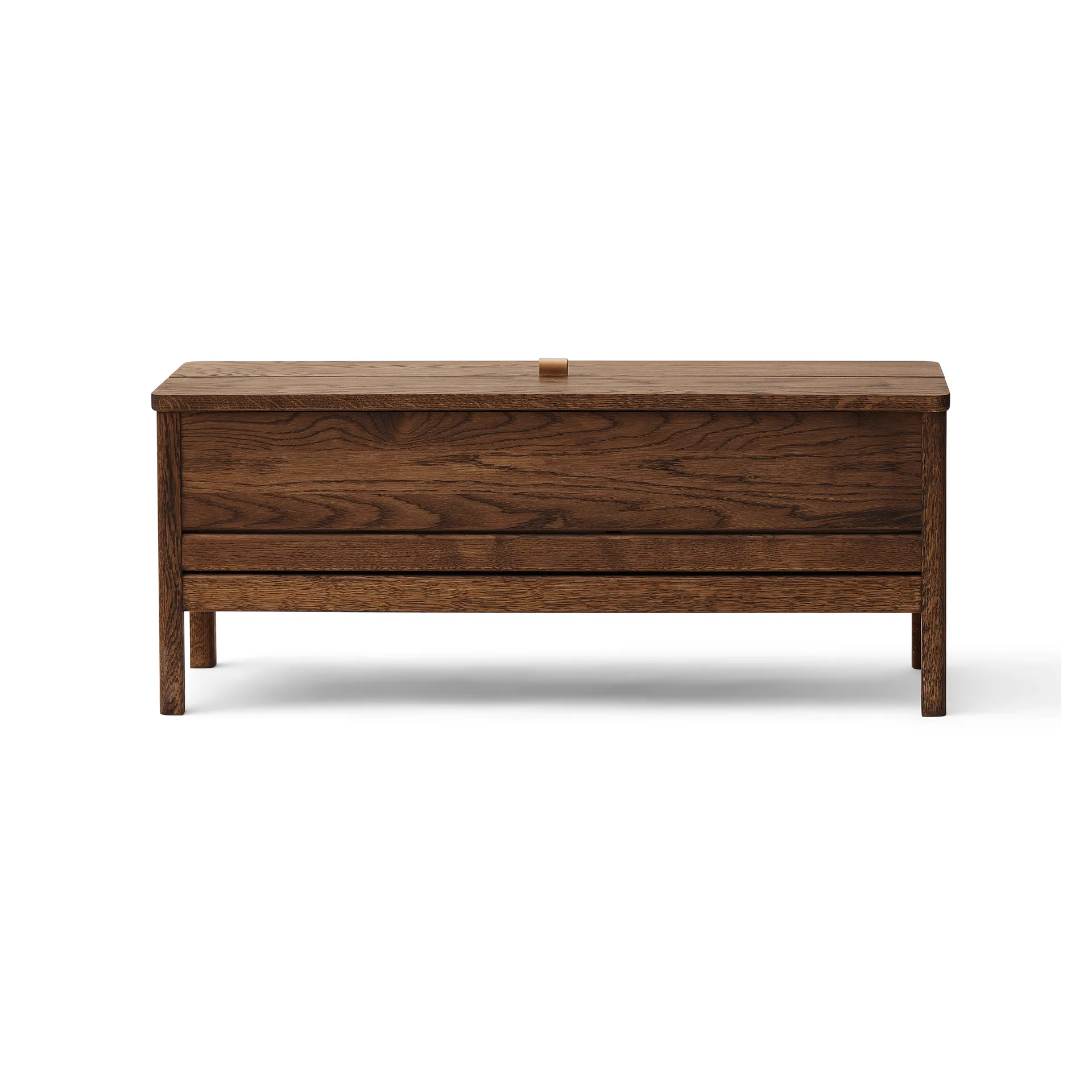 Banco con almacenamiento A Line 111 cm, Roble ahumado Form & Refine
