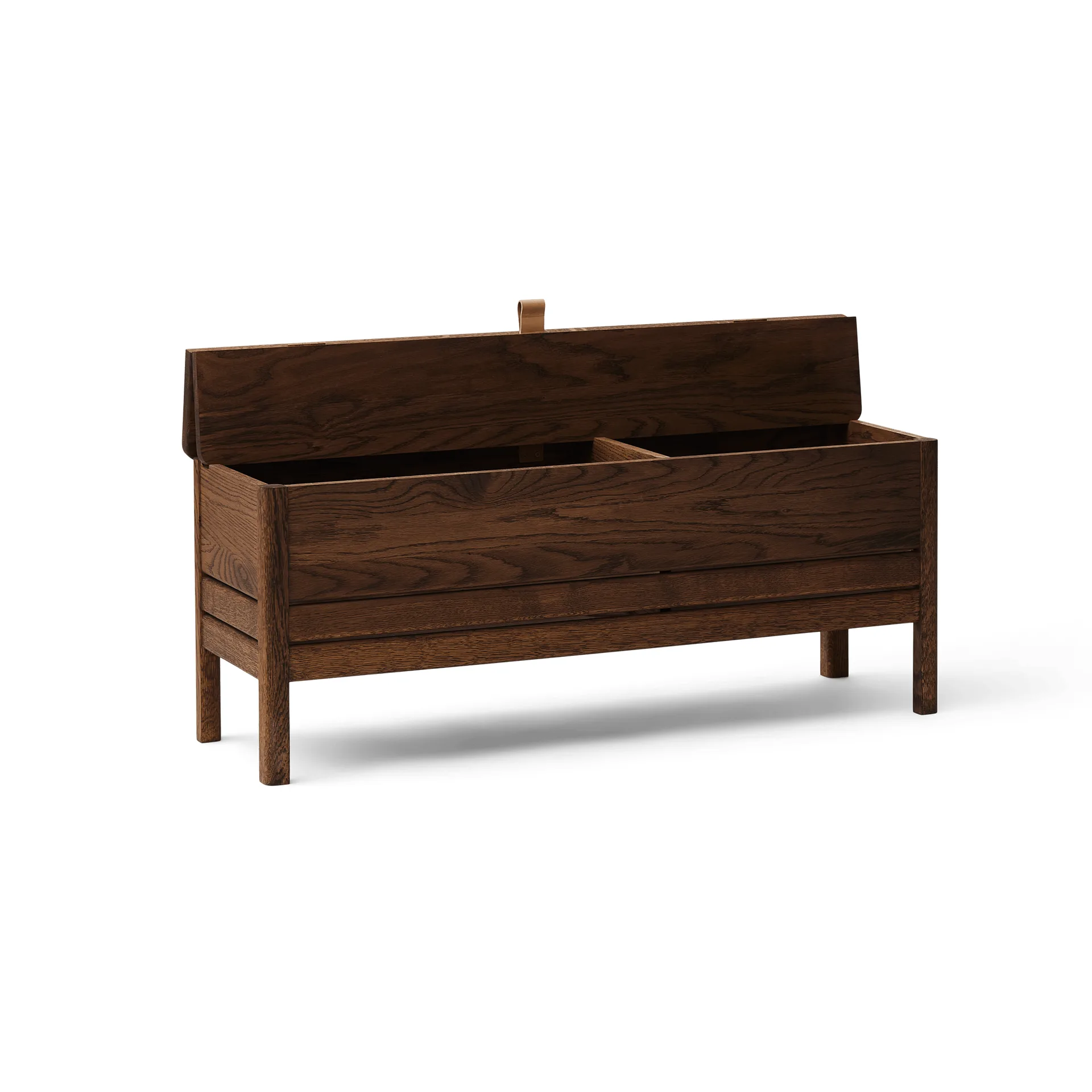 Banco con almacenamiento A Line 111 cm, Roble ahumado Form & Refine