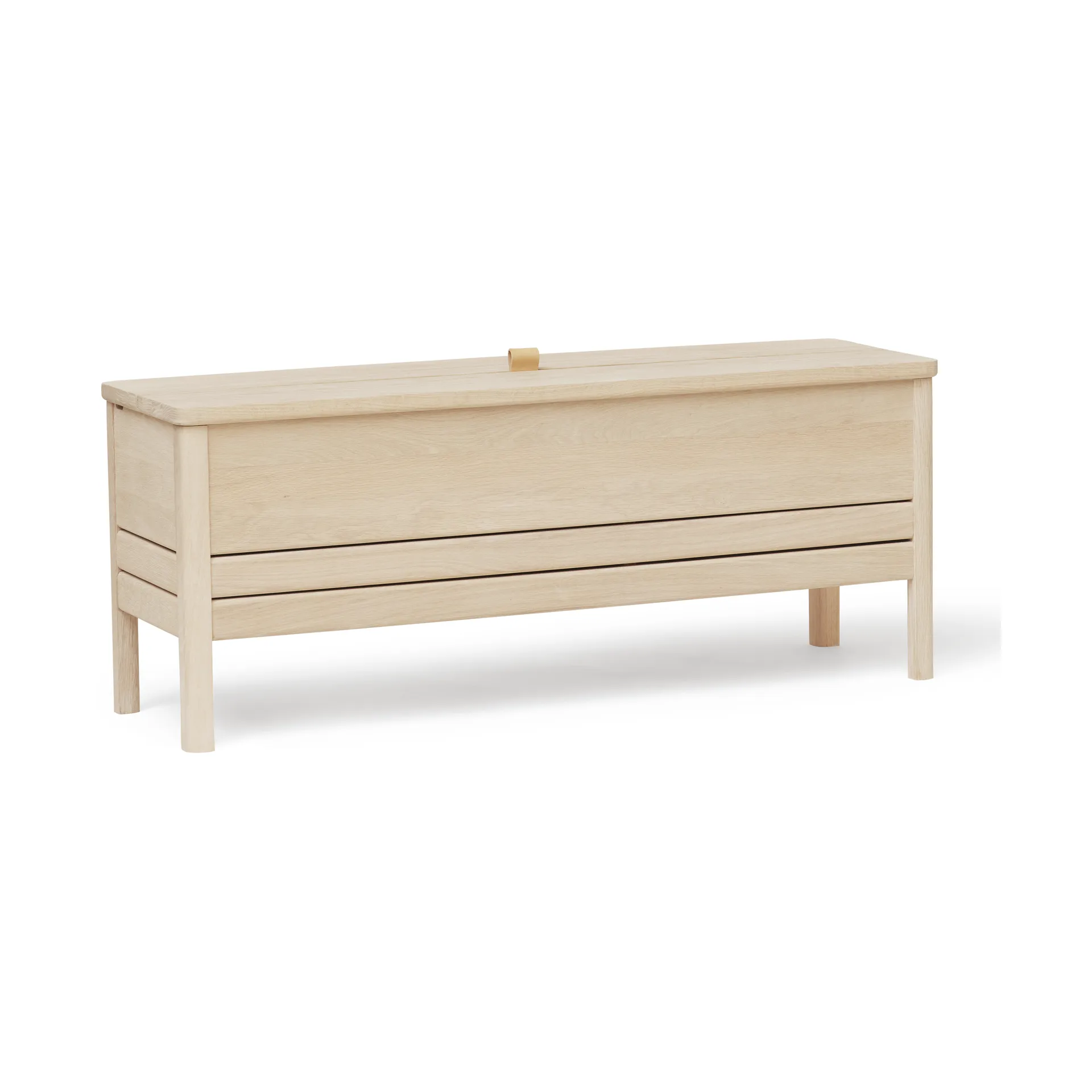 Banco con almacenamiento A Line 111 cm, Roble blanco Form & Refine
