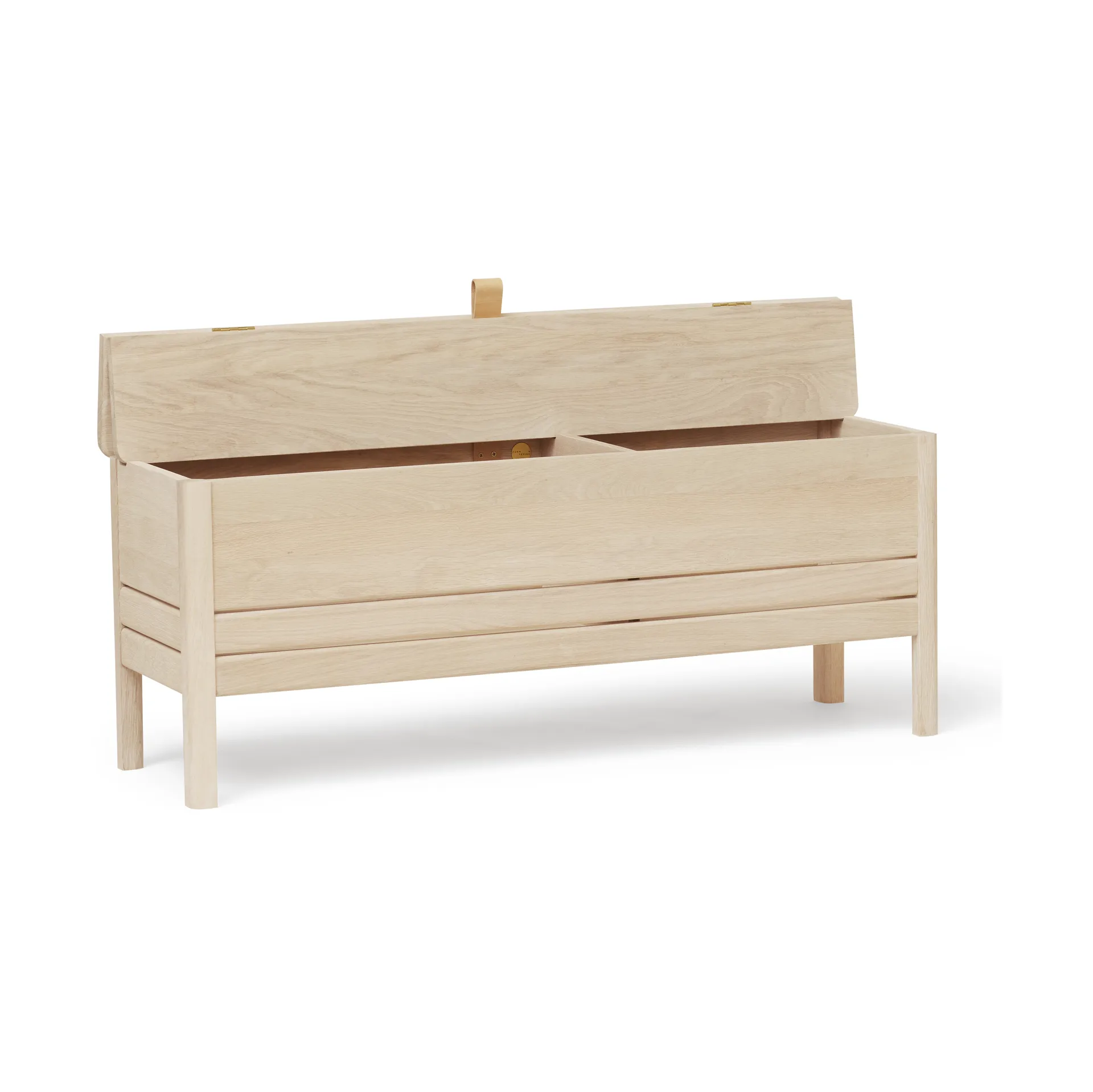 Banco con almacenamiento A Line 111 cm, Roble blanco Form & Refine