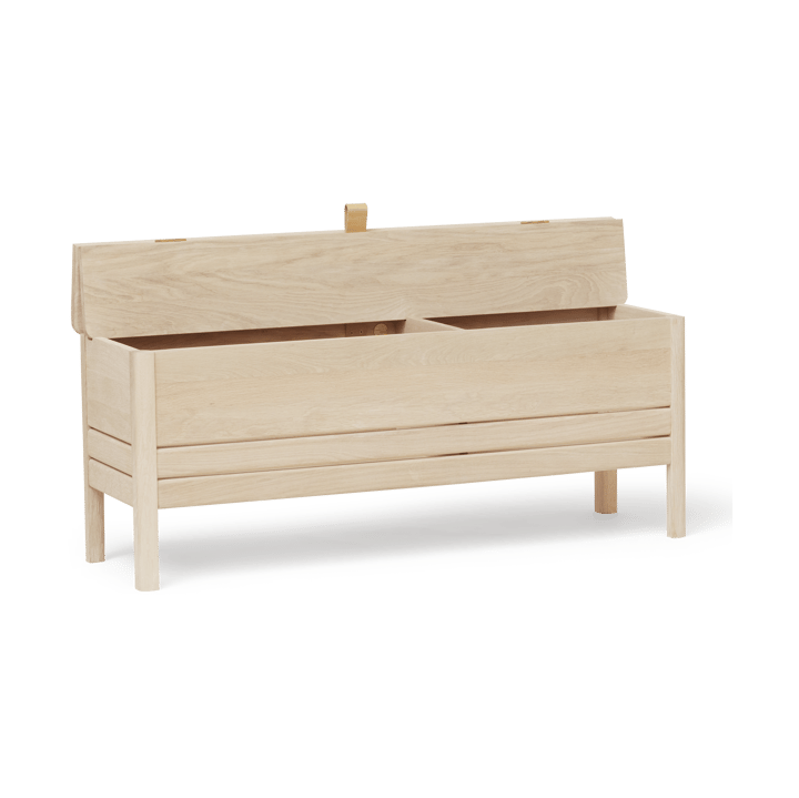 Banco con almacenamiento A Line 111 cm, Roble blanco Form & Refine