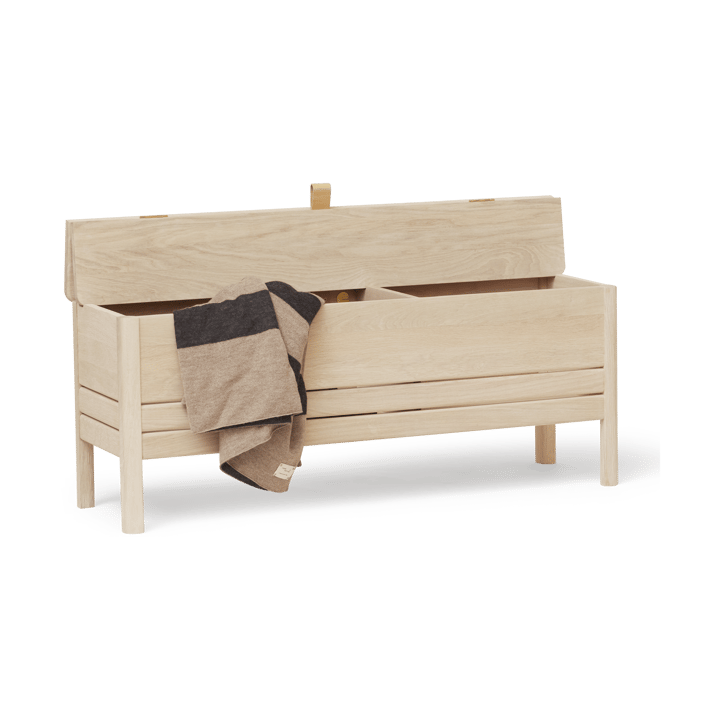 Banco con almacenamiento A Line 111 cm, Roble blanco Form & Refine