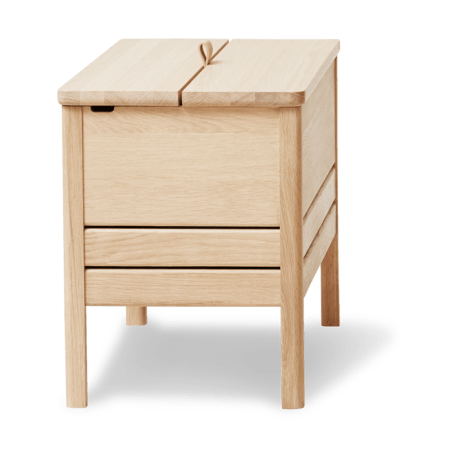 Banco con almacenamiento A Line 68 cm, Roble aceitado blanco Form & Refine