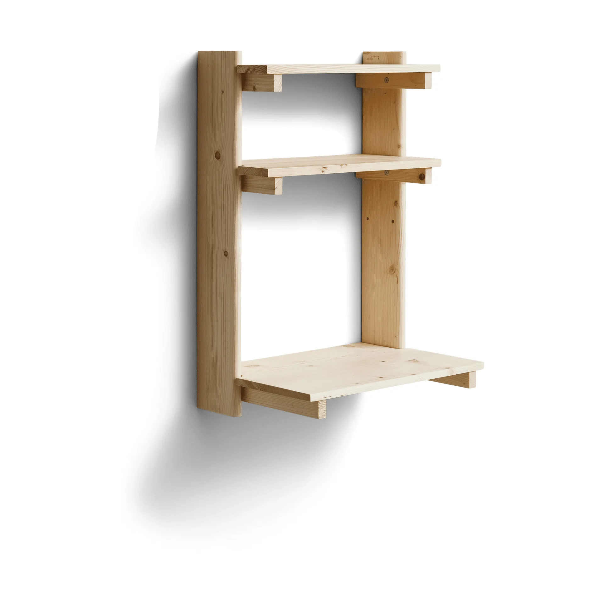 Estantería Beam de pared con escritorio, Pino Form & Refine