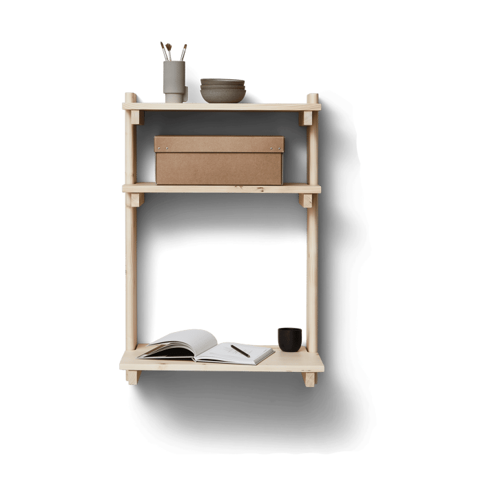Estantería Beam de pared con escritorio, Pino Form & Refine