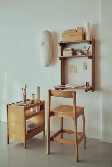 Estantería con escritorio Beam Office Shelf - Deep brown pine, 60x90,5x40 cm - Form & Refine