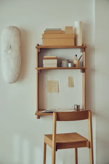 Estantería con escritorio Beam Office Shelf - Deep brown pine, 60x90,5x40 cm - Form & Refine