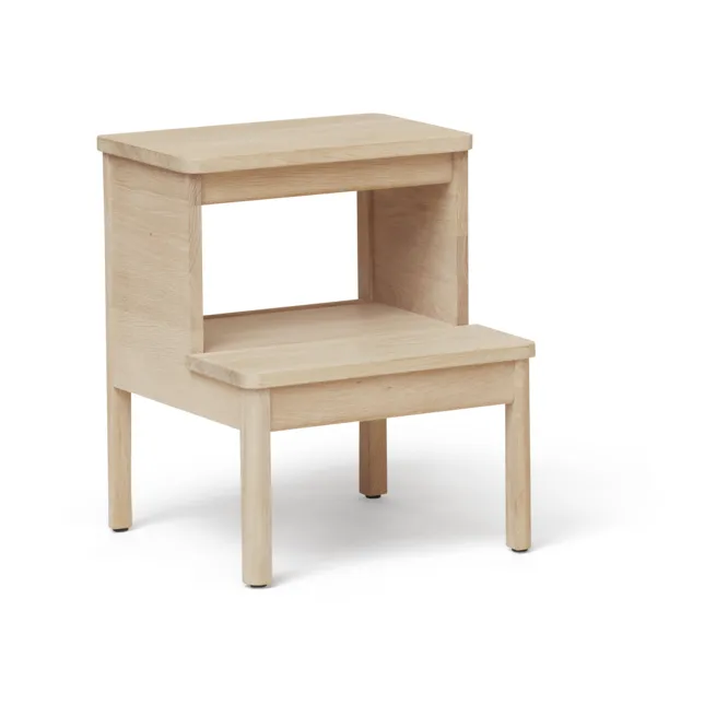 Taburete escalera redondo A line, Roble blanco, Ø38x47,5 cm Form & Refine