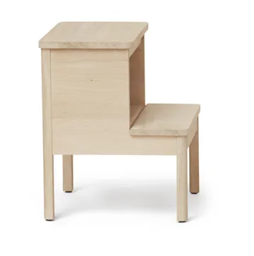 Taburete escalera redondo A line - Roble blanco, Ø38x47,5 cm - Form & Refine
