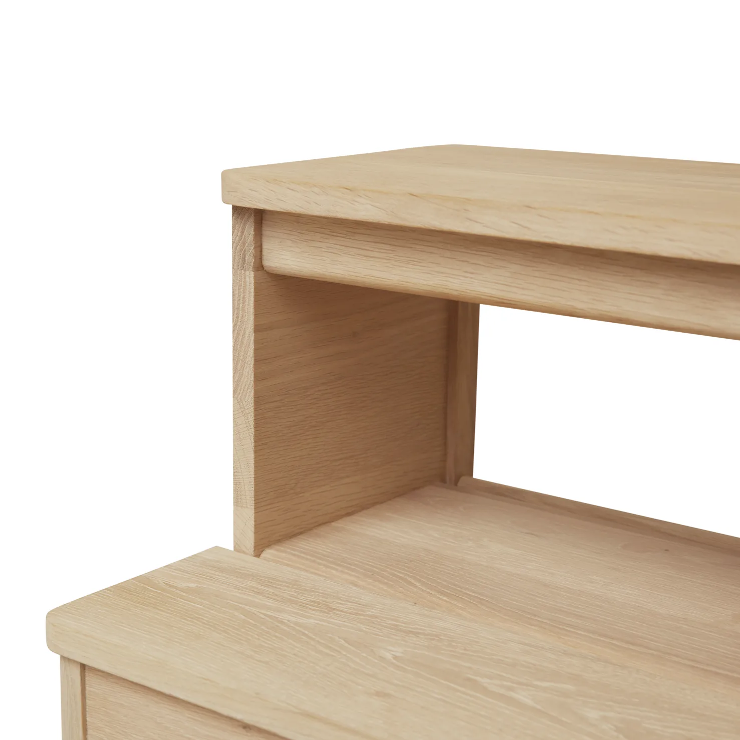 Taburete escalera redondo A line, Roble blanco, Ø38x47,5 cm Form & Refine