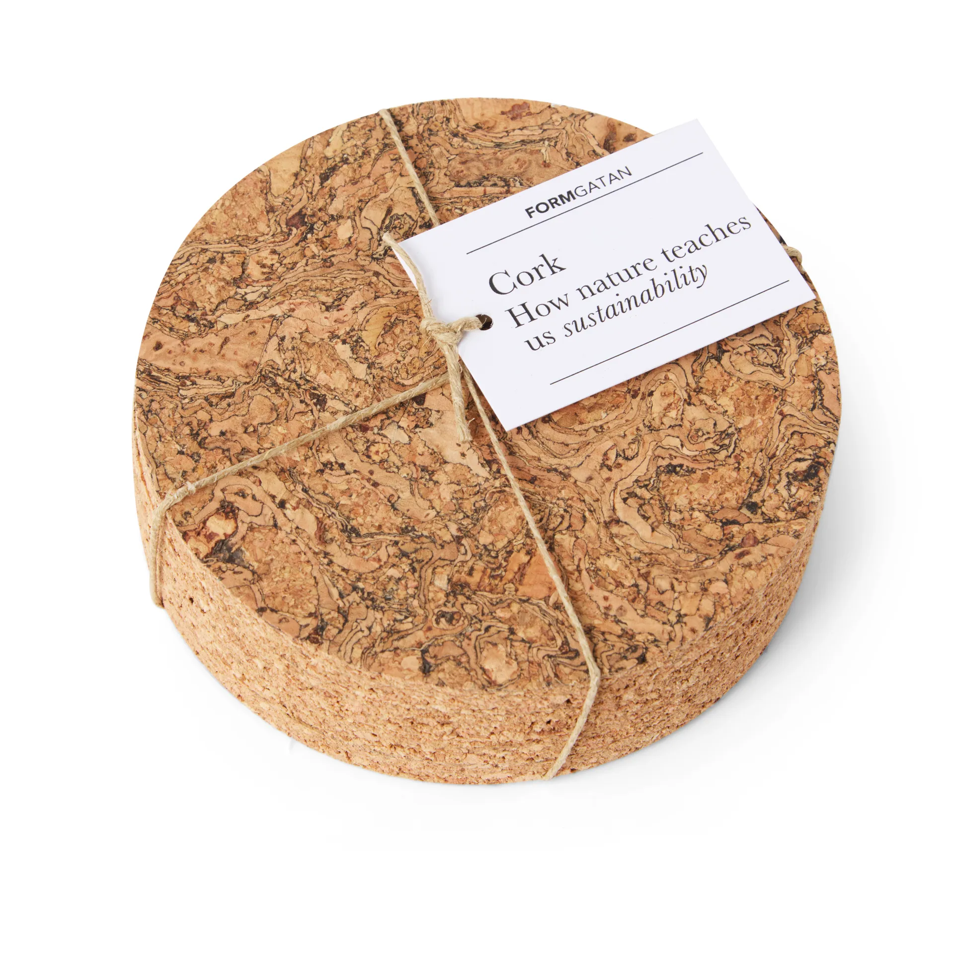 4 Posavasos Cork, Natural Formgatan